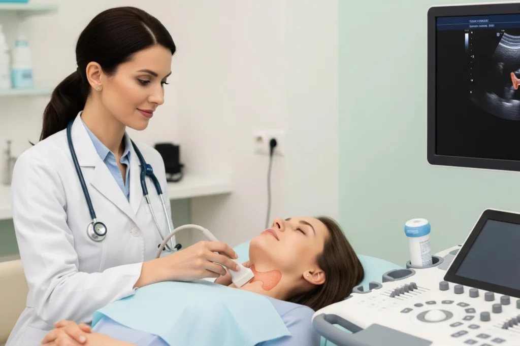 endocrinologa con paziente