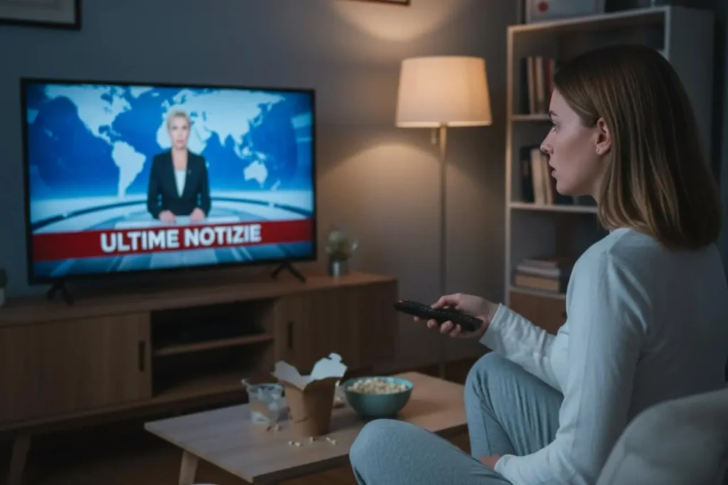 donna davanti a tv