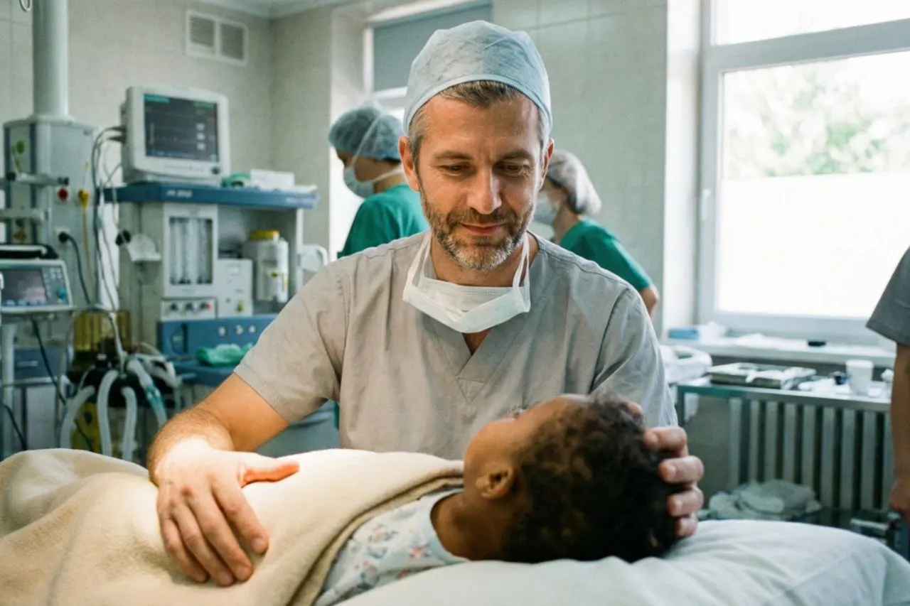 chirurgo con bambino