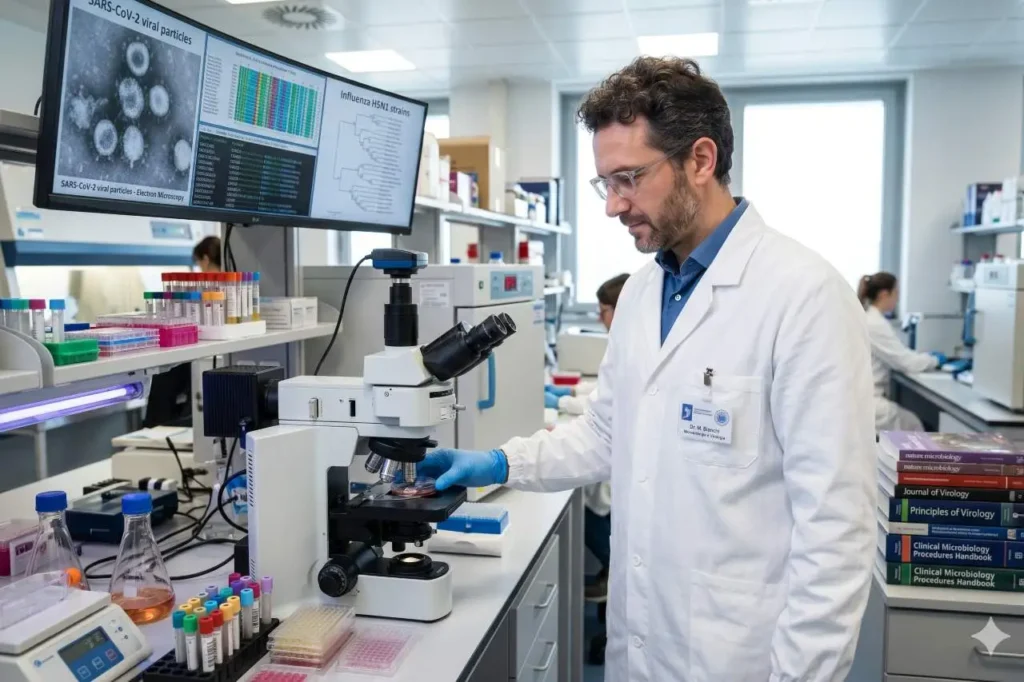 specializzato in microbiologia e virologia